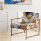 Blue Grey Symmetrical Meets - Upholstered Modern Accent Chairs