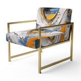 Blue Grey Symmetrical Meets - Upholstered Modern Accent Chairs