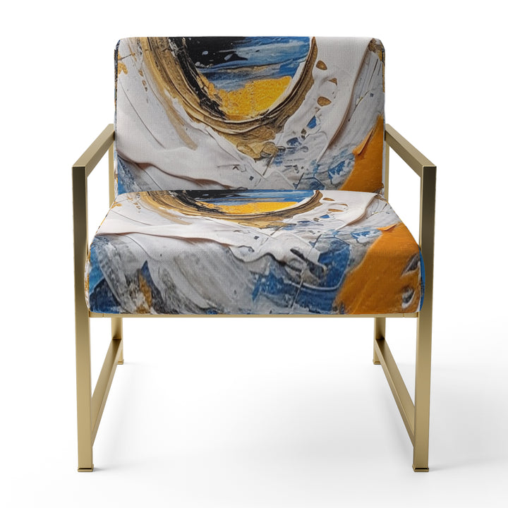 Blue Grey Symmetrical Meets - Upholstered Modern Accent Chairs
