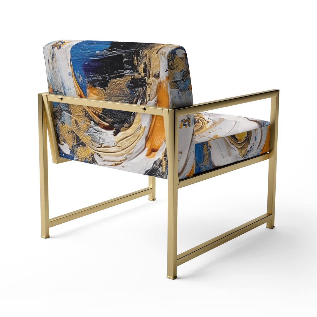 Blue Grey Symmetrical Meets - Upholstered Modern Accent Chairs