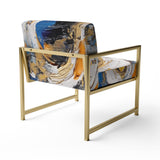 Blue Grey Symmetrical Meets - Upholstered Modern Accent Chairs