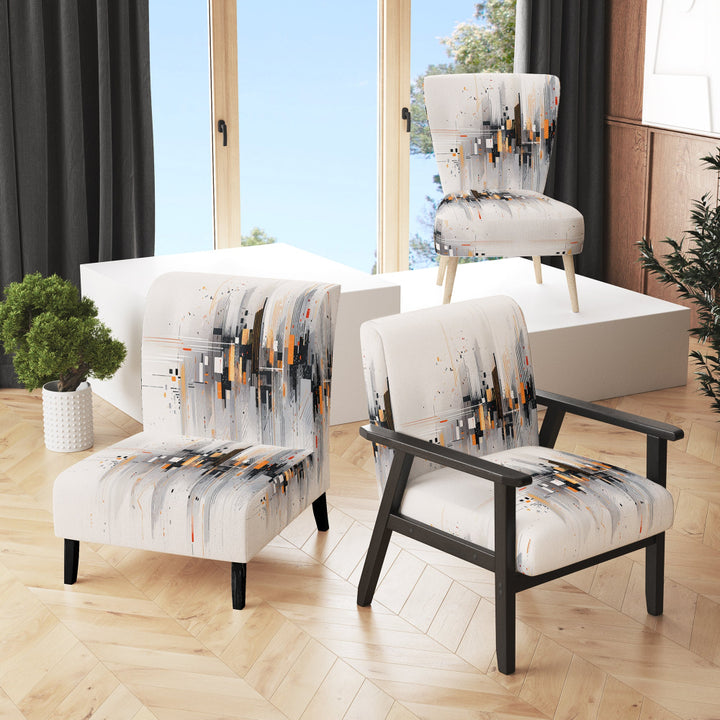 Grey Symmetrical Meets - Modern Arm Chair