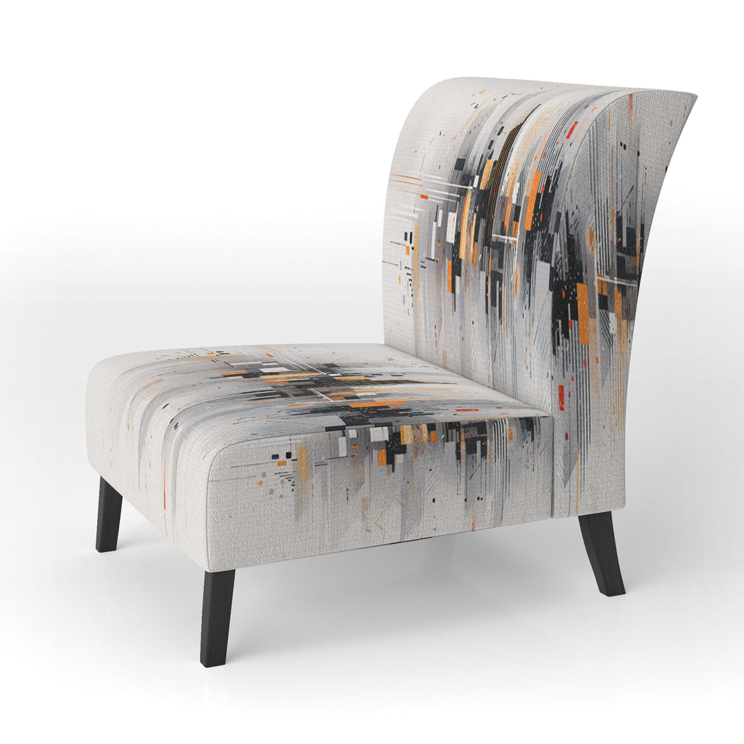 Grey Symmetrical Meets - Modern Arm Chair
