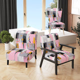 Grey Pink Symmetrical Abstract - Modern Accent Side Chair
