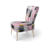 Grey Pink Symmetrical Abstract - Modern Accent Side Chair