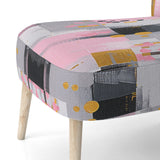 Grey Pink Symmetrical Abstract - Modern Accent Side Chair