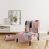 Grey Pink Symmetrical Abstract - Modern Accent Side Chair
