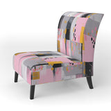 Grey Pink Symmetrical Abstract - Modern Accent Side Chair