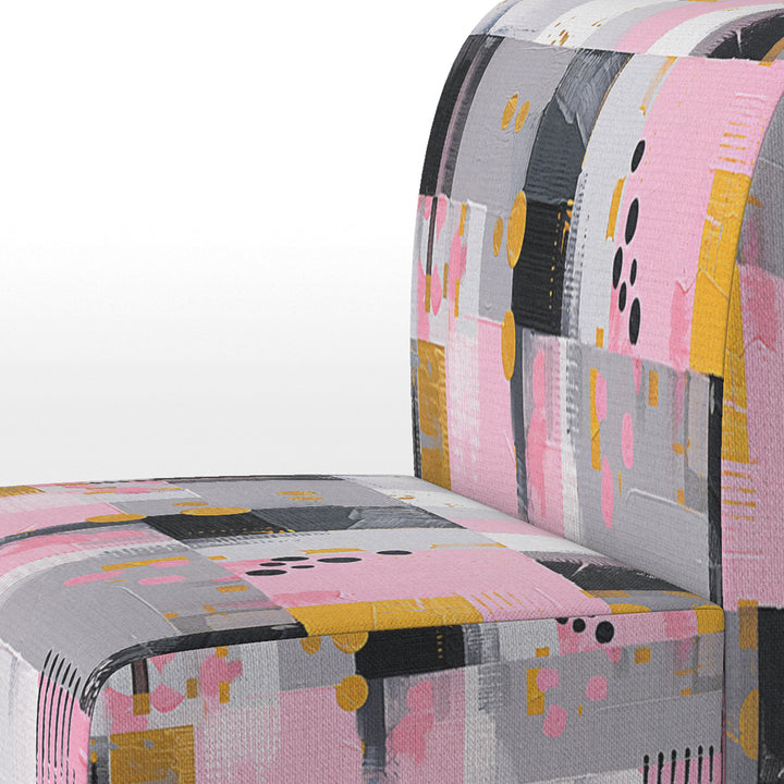 Grey Pink Symmetrical Abstract - Modern Accent Side Chair