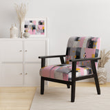 Grey Pink Symmetrical Abstract - Modern Accent Side Chair
