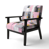 Grey Pink Symmetrical Abstract - Modern Accent Side Chair