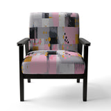 Grey Pink Symmetrical Abstract - Modern Accent Side Chair