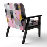 Grey Pink Symmetrical Abstract - Modern Accent Side Chair