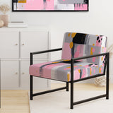 Grey Pink Symmetrical Abstract - Modern Accent Side Chair