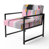Grey Pink Symmetrical Abstract - Modern Accent Side Chair