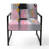 Grey Pink Symmetrical Abstract - Modern Accent Side Chair