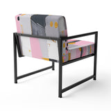 Grey Pink Symmetrical Abstract - Modern Accent Side Chair