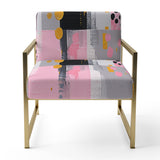 Grey Pink Symmetrical Abstract - Modern Accent Side Chair