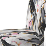 Pink Grey Symmetrical Abstract - Modern Accent Slipper Chair