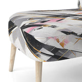 Pink Grey Symmetrical Abstract - Modern Accent Slipper Chair