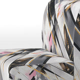 Pink Grey Symmetrical Abstract - Modern Accent Slipper Chair