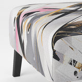 Pink Grey Symmetrical Abstract - Modern Accent Slipper Chair