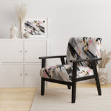 Pink Grey Symmetrical Abstract - Modern Accent Slipper Chair
