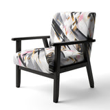 Pink Grey Symmetrical Abstract - Modern Accent Slipper Chair