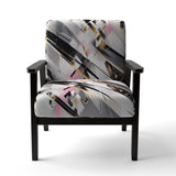 Pink Grey Symmetrical Abstract - Modern Accent Slipper Chair