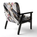 Pink Grey Symmetrical Abstract - Modern Accent Slipper Chair