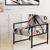 Pink Grey Symmetrical Abstract - Modern Accent Slipper Chair