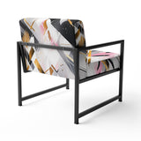 Pink Grey Symmetrical Abstract - Modern Accent Slipper Chair