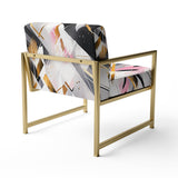 Pink Grey Symmetrical Abstract - Modern Accent Slipper Chair
