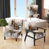 Orange Grey Bold Stripes - Modern Accent Side Chair