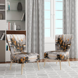 Orange Grey Bold Stripes - Modern Accent Side Chair