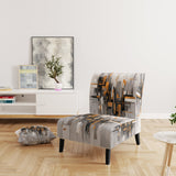 Orange Grey Bold Stripes - Modern Accent Side Chair