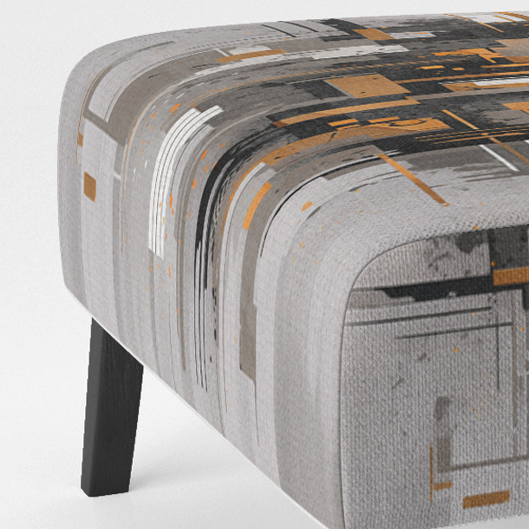 Orange Grey Bold Stripes - Modern Accent Side Chair