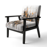 Orange Grey Bold Stripes - Modern Accent Side Chair