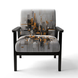 Orange Grey Bold Stripes - Modern Accent Side Chair