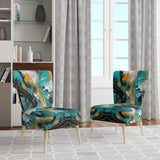 Teal Yellow Cubist Kaleidoscope - Modern Arm Chair