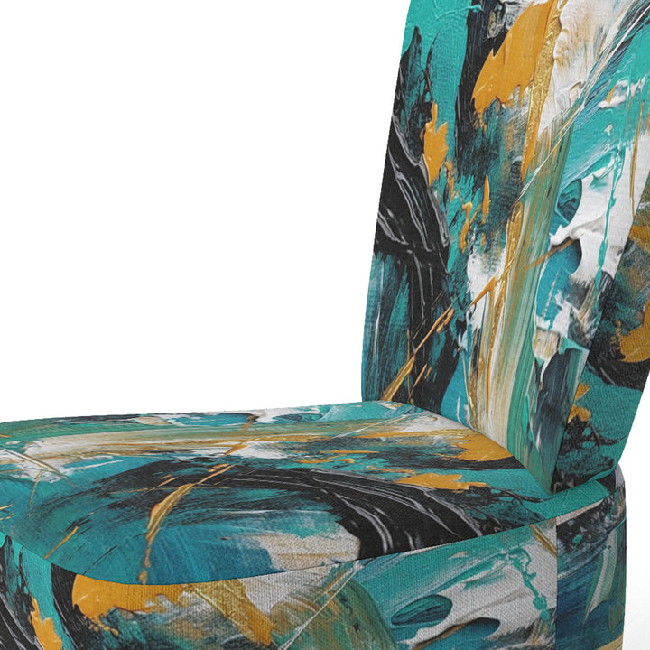 Teal Yellow Cubist Kaleidoscope - Modern Arm Chair