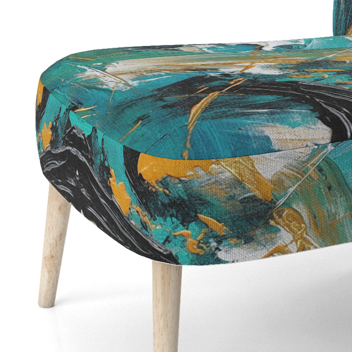 Teal Yellow Cubist Kaleidoscope - Modern Arm Chair
