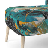 Teal Yellow Cubist Kaleidoscope - Modern Arm Chair