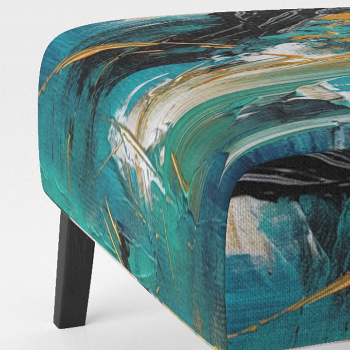 Teal Yellow Cubist Kaleidoscope - Modern Arm Chair