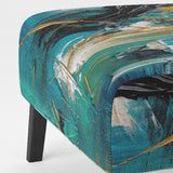 Teal Yellow Cubist Kaleidoscope - Modern Arm Chair