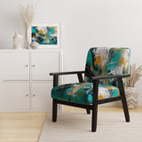 Teal Yellow Cubist Kaleidoscope - Modern Arm Chair