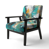 Teal Yellow Cubist Kaleidoscope - Modern Arm Chair