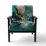 Teal Yellow Cubist Kaleidoscope - Modern Arm Chair