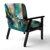 Teal Yellow Cubist Kaleidoscope - Modern Arm Chair