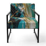 Teal Yellow Cubist Kaleidoscope - Modern Arm Chair